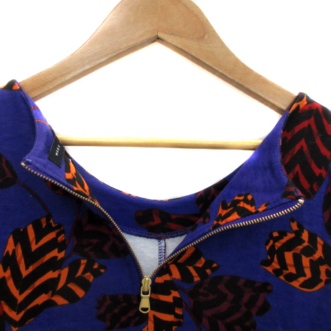 MARC BY MARC JACOBS 長袖ワンピース マルチカラー 総柄 XS マークジェイコブス MARC JACOBS ワンピース ひざ丈 ラウンド