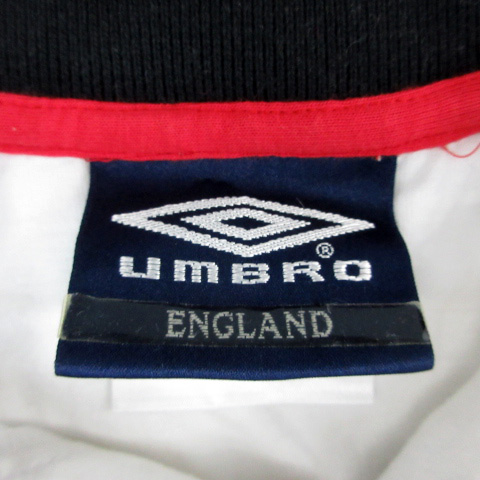 アンブロ Umbro サッカー ユニフォーム ポロシャツ 半袖 イングランド ロゴ刺繍 ワッペン M 白 ホワイト 黒 ブラック Ys18 メンズ 171 ベクトルパーク