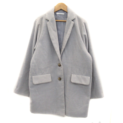 レトロガール Retro Girl チェスターコート ミドル丈 無地 M ライトグレー Yk8 レディース 171 ベクトルパーク