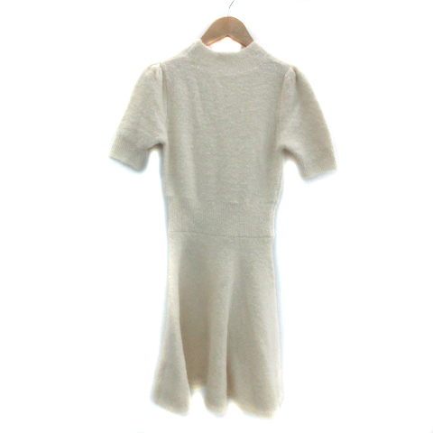 スナイデル Snidel ニットワンピース ひざ丈 フレア 半袖 ボトルネック 無地 ウール混 F アイボリー Ys17 レディース 171 ベクトルパーク