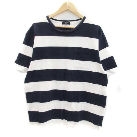 ビームス Beams Tシャツ カットソー ラウンドネック 半袖 ボーダー柄 大きいサイズ Xl 紺 ネイビー 白 ホワイト Ho36 メンズ 171 ベクトルパーク