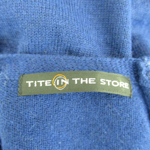 ティテ インザ ストア Tite In The Store ワンピース ミモレ丈 長袖 Vネック 無地 ウール M ブルー Yk28 レディース 171 ベクトルパーク