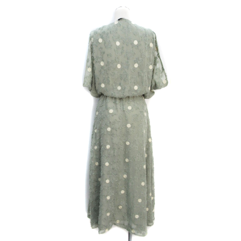 ザラ Zara フレアワンピース ロング丈 マキシ丈 ノースリーブ Vネック 切替 透け感 刺繍 総柄 Xs 黄緑 白 ライトグリーン ホワイト Ff3 レディース 171 ベクトルパーク