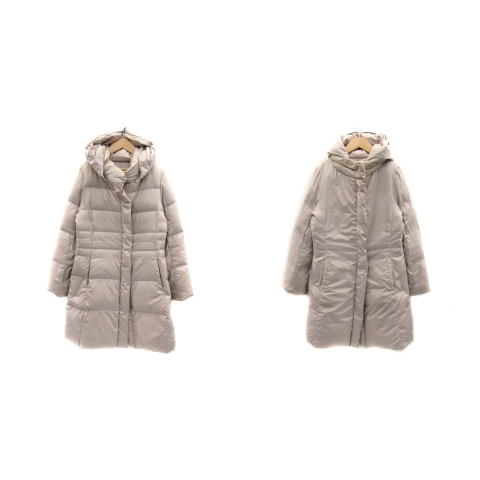 ストロベリーフィールズ Strawberry Fields ダウンコート ロング丈 ジップアップ フード付き リバーシブル 無地 ベージュ Yk4 レディース 171 ベクトルパーク