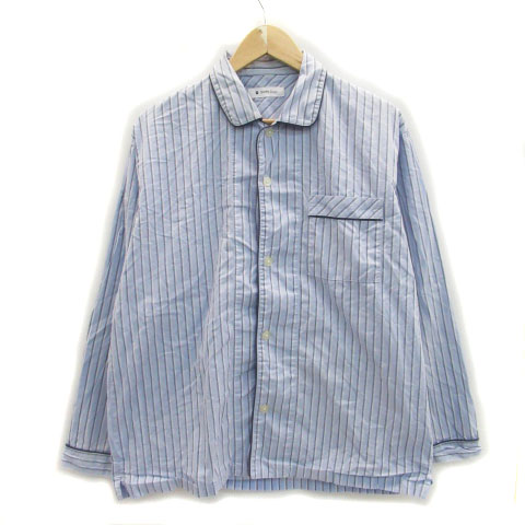 シップス Ships デイズ Days ナイトウェア シャツ 長袖 ラウンドカラー ストライプ柄 M L マルチカラー ライトブルー 水色 Ms1 メンズ 171 ベクトルパーク