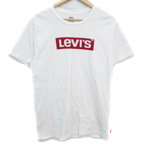 リーバイス Levi S Tシャツ カットソー 半袖 Uネック 透け感 ロゴプリント M 白 赤 ホワイト レッド Ff5 メンズ 171 ベクトルパーク