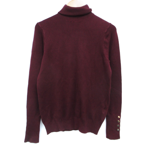 ザラ Zara ニット カットソー 長袖 タートルネック 無地 M ボルドー 赤 レッド Ff40 レディース 171 ベクトルパーク