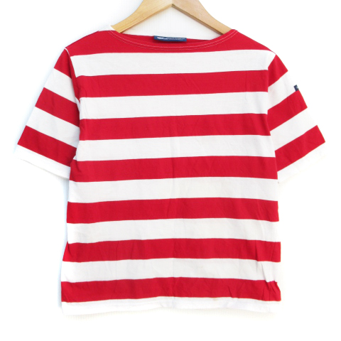 セントジェームス Saint James Tシャツ カットソー 半袖 ボートネック 透け感 ボーダー柄 Xxs 白 赤 ホワイト レッド Ff レディース 171 ベクトルパーク