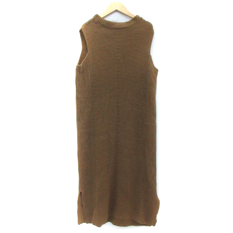 アーバンリサーチ Urban Research ニットワンピース ロング丈 ノースリーブ ボートネック F ブラウン 茶 Ym18 レディース 171 ベクトルパーク