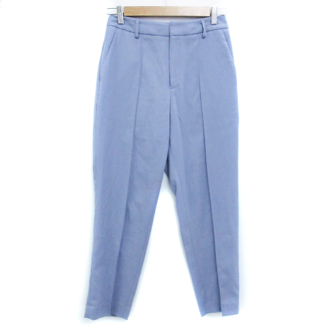 ロペ Rope スラックスパンツ テーパードパンツ ロング丈 ウール混 38 水色 ライトブルー Ff11 レディース 171 ベクトルパーク