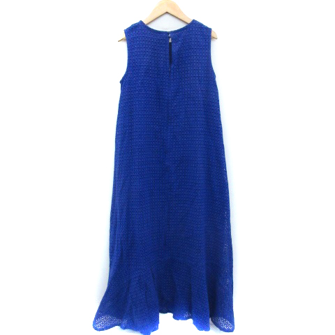 ローズバッド Rose Bud ワンピース ロング丈 マキシ丈 ノースリーブ クルーネック パンチングレース F ブルー 青 Ym18 レディース 171 ベクトルパーク