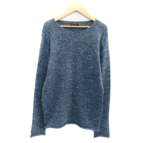 ザラマン Zara Man ニット カットソー 長袖 ラウンドネック 無地 リネン混 S ブルー Yk24 メンズ 171 ベクトルパーク