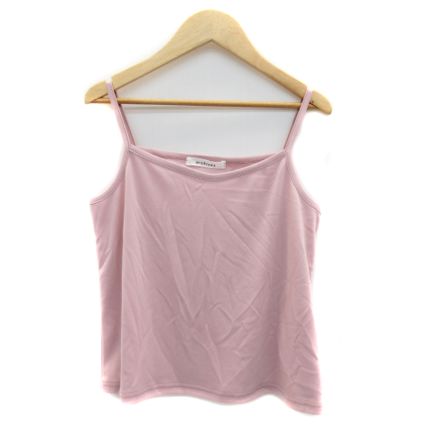 アルシーヴ Archives カットソー 長袖 ボートネック シースルー キャミソール付き 無地 M ピンクベージュ Yk1 レディース 171 ベクトルパーク