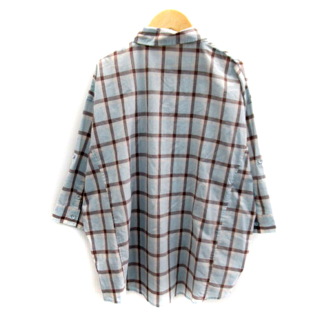 オリーブデオリーブ Olive Des Olive カジュアルシャツ ロング丈 長袖 ドルマンスリーブ チェック柄 水色 ライトブルー 茶 白 Sy Mo レディース 171 ベクトルパーク