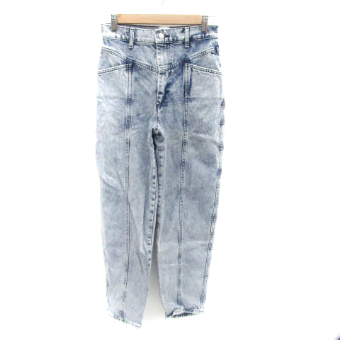 ザラ Zara デニムパンツ ジーンズ テーパードパンツ アンクル丈 2 水色 ライトブルー Ho47 レディース 171 ベクトルパーク