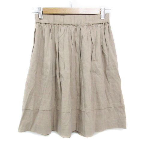 未使用品 セオリー theory フレアスカート ひざ丈 リネン 無地 2  