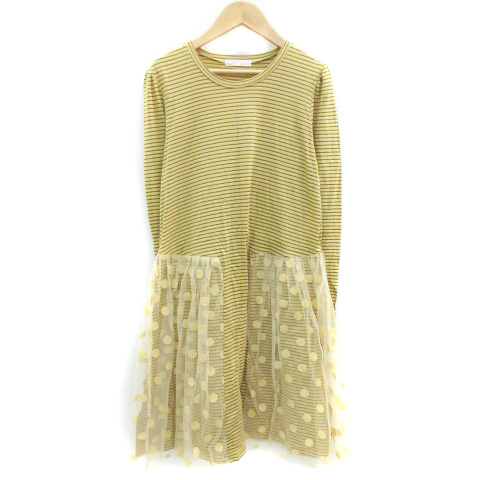 黄色ボーダーにドット tシャツ ボーダーゆるロングTシャツ レディース : ZOZOTOWN Yahoo!店