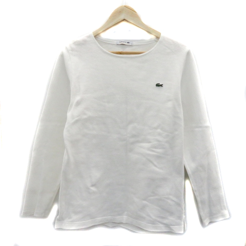 ラコステ LACOSTE Tシャツ カットソー 長袖 ボートネック 無地 刺繍 