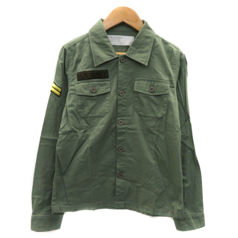 チャオパニック CIAOPANIC ミリタリーシャツ 長袖 ワッペン 無地 M  