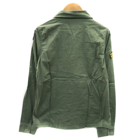 チャオパニック CIAOPANIC ミリタリーシャツ 長袖 ワッペン 無地 M  