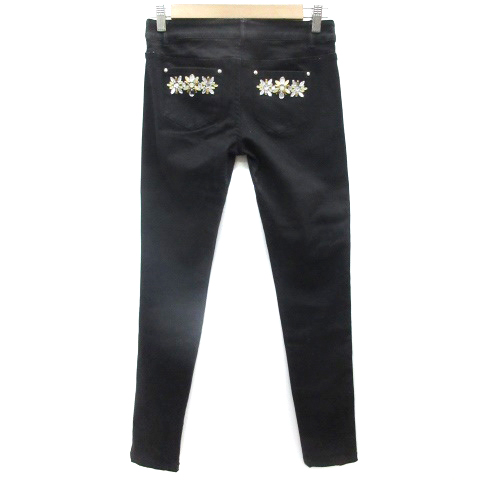 レディ Rady スキニーパンツ ロング丈 ビジュー M ブラック 黒 /YM23  