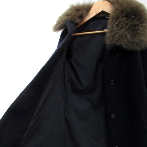 クイーンズコート QUEENS COURT ステンカラーコート ロング丈 ウール