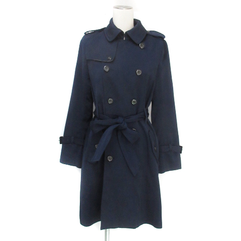 美品　ROPE'（ロペ）レディース　ロングコート　ネイビー　トレンチコート ロペピクニック ROPE Picnic トレンチコート スプリングコート ロング