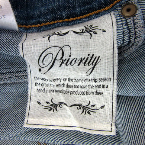 Priority プライオリティ デニムパンツ ジーンズ ロング丈