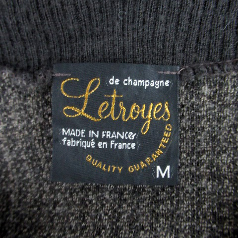 ルトロワ Letroyes ニット カットソー Vネック 長袖 千鳥格子柄