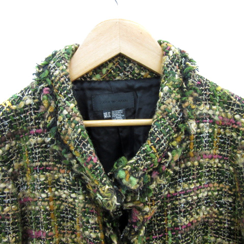 ザラウーマン ZARA WOMAN ステンカラージャケット ツイード チェック柄