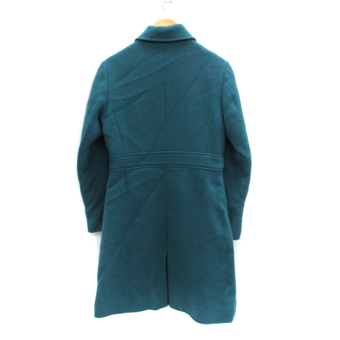 シップス SHIPS ステンカラーコート ロング丈 ウール S グリーン 緑  