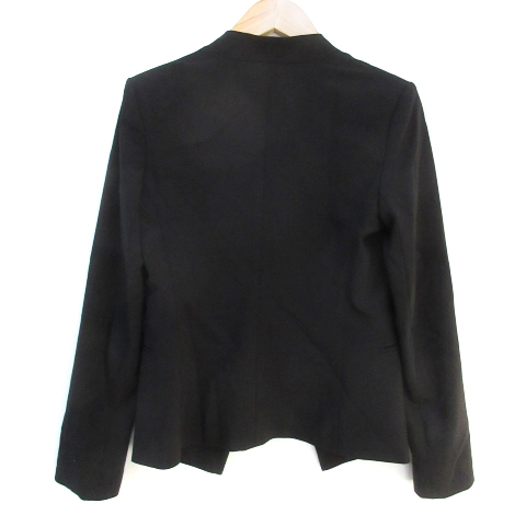 セオリー theory ジャケット ノーカラー 総裏地 黒 4 美品 Theory セオリー ノーカラージャケット ライトグレー 長袖 サイズ