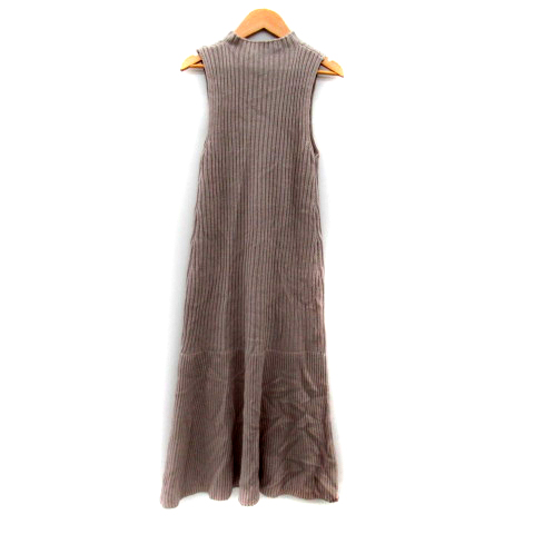 ラルローレン　ビッグタートルノースリーブリブニットワンピース　グレー　M ローレン ラルフ ローレン LAUREN RALPH LAUREN ☆$195