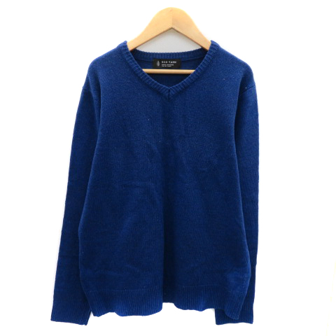 ナノユニバース nano universe ニット セーター 長袖 Vネック 無地 M