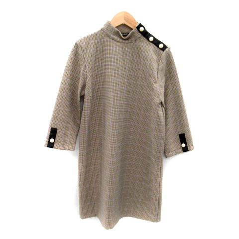 ザラ ベーシック ZARA BASIC ワンピース ミニ丈 長袖 ハイネック 