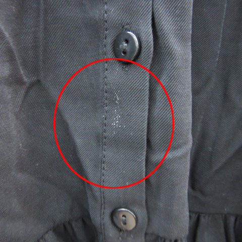 ザラ ZARA シャツワンピース ひざ丈 長袖 S ブラック 黒 /YM27