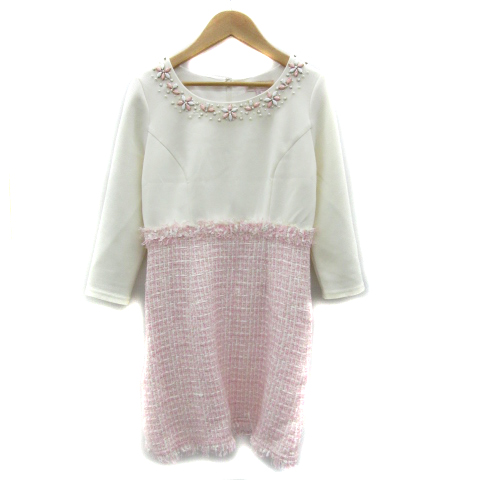 エミリアウィズ EmiriaWiz ドッキングワンピース ミニ丈 長袖 ラウンド  