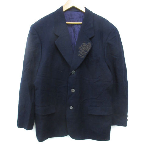 【GREEN LABEL RELAXING】(M)ネイビー テーラードジャケット カンサイマン KANSAI MAN テーラードジャケット ミドル丈 ウール 総