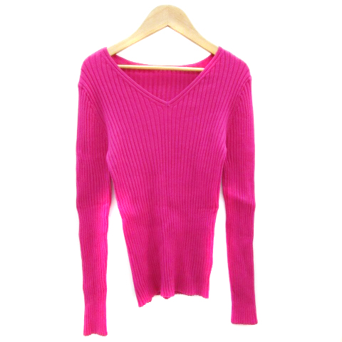 スローブ イエナ SLOBE IENA リブニット カットソー 長袖 Vネック