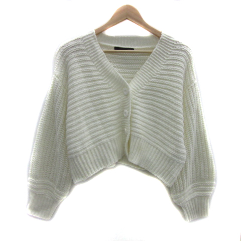 ヘザー Heather ニットカーディガン Vネック ショート丈