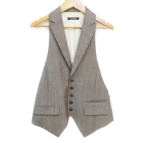 美品☆モラビトブラン ダウンベスト 総柄 ロゴ ジレ ジャケット エクリュカラー 美品☆モラビトブラン ダウンベスト 総柄 ロゴ ジレ ジャケット