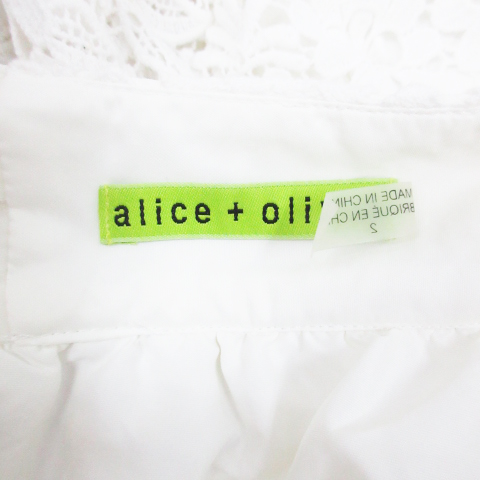 アリスオリビア alice + olivia フレアスカート ミニ丈 総レース 2 白 