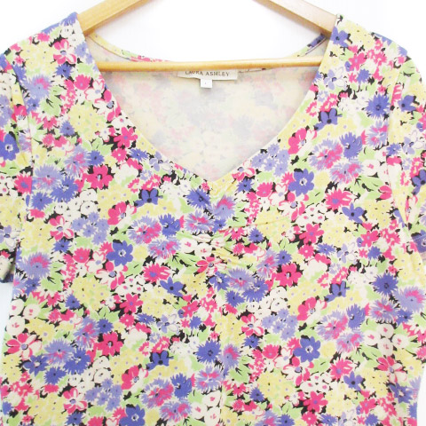 ローラアシュレイ LAURA ASHLEY Tシャツ カットソー 半袖 V