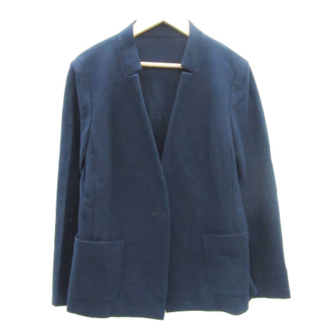 ハナエモリ HANAE MORI ノーカラージャケット ミドル丈 シングルボタン 