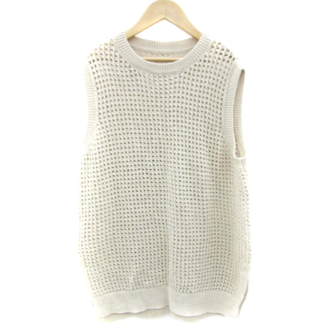 Eaphi ベージュ 透かし編み ニットベスト Eaphi ベージュ 透かし編み ニットベスト
