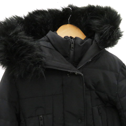 ザラ ベーシック ZARA BASIC ダウンコート ロング丈 フード付き ジップ 