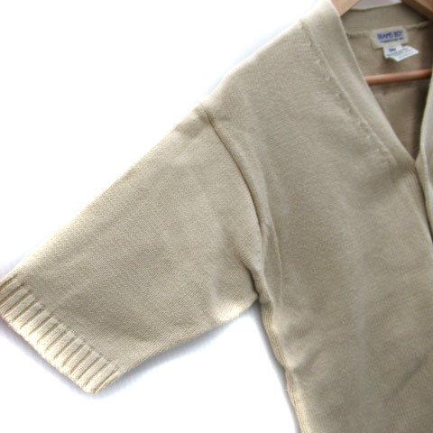 ビームスボーイ ニットカーディガン ミドル丈 五分袖 Vネック BOY ベージュ ビームスボーイ BEAMS BOY ニットカーディガン ミドル丈 五分袖 V