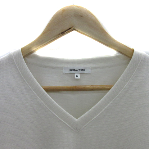 グローバルワーク GLOBAL WORK Tシャツ カットソー 長袖 Vネック
