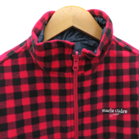 marie claire チェック柄 ジャケット L マリクレール MARIE CLAIRE スポーツ Sport ゴルフウエア 中綿