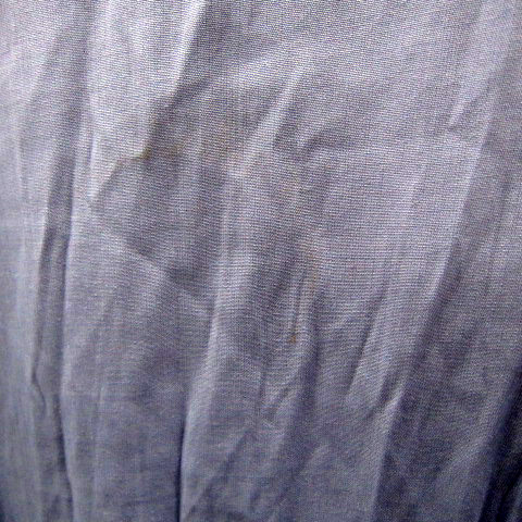 プラステ PLST シャツワンピース ロング丈 マキシ丈 長袖 バンドカラー 切替 M ブルー /SY47 レディース